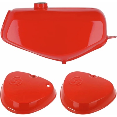 Nádrž s hranatými vekami (sada), ČERVENÁ (MZA) – Simson S50, S51, S70 Electronic