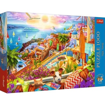 Trefl Puzzle 1000 Premium Plus Quality Tea Time Посещение Санторини (10842)