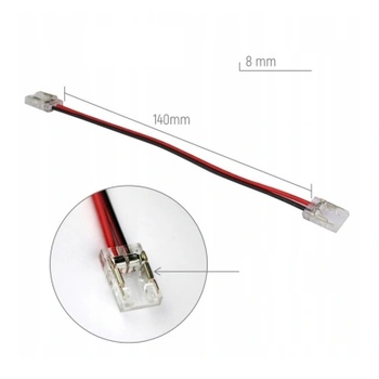Двоен Прозрачен Конектор с кабел за led Лента 8 или 10 мм (1397-1)