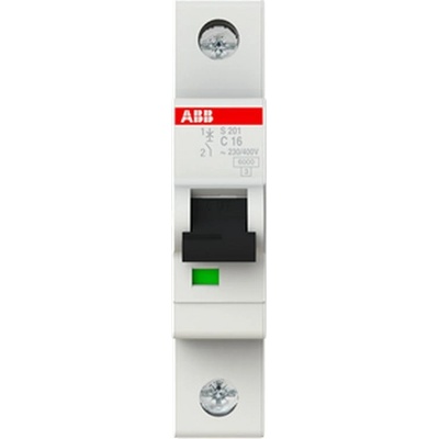ABB Автоматичен прекъсвач ABB S201-C16 - 1 P, 16 A, 6 kA (2CDS251001R0164)
