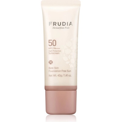 FRUDIA Sun Bare Skin Foundation минерален защитен флуид за лице да уеднакви цвета на кожата SPF 50 40 гр