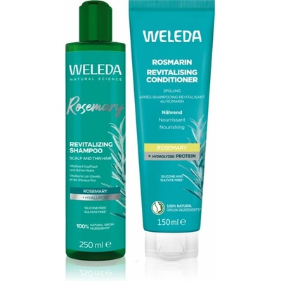 Weleda Rosemary Weleda Rosemary revitalizačný šampón 250.00 ml + Weleda Rosemary revitalizačný kondicionér 150.00 ml kozmetická sada