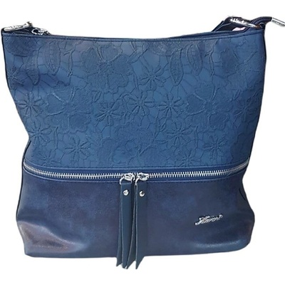 Karen crossbody střední s květy N188 Kate modrá