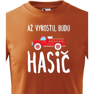 dětské tričko Až vyrostu budu hasič Oranžová