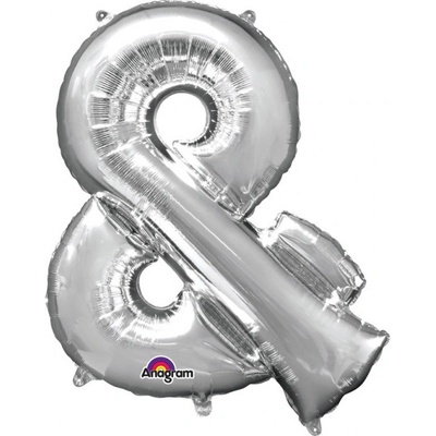 Amscan Mini fóliový balónik symbol & 33 cm strieborný