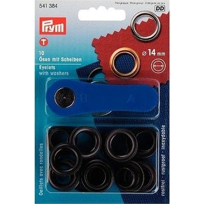 Průchodky PRYM kovové 14mm černý nikl s podložkou