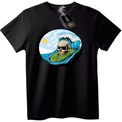 NOONEBRAND Тениска Skull Сърфиране - 7XL, Black