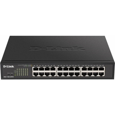 D-Link DGS-1100-24PV2/E D-Link DGS-1100-24PV2 24-Port PoE Gigabit Smart Managed Switch, 12x PoE, PoE budget 100W, fanless