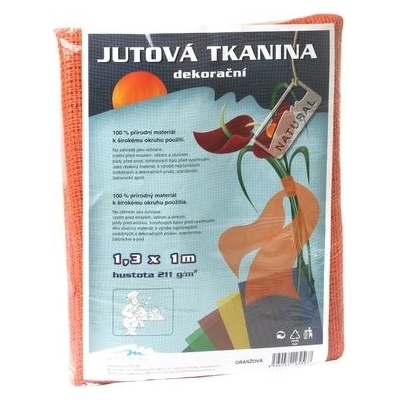 Tkanina jutová 1,3x1m oranžová