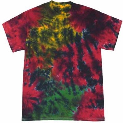 Tričko unisex The Mountain batikované Splat Rasta barevné