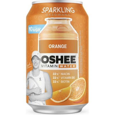 Oshee Vitamínová voda perlivá pomeranč plech 24 x 0,33 l
