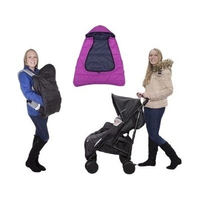 CuddleCo Comfi-Cape do kočíka/autosedačky/nosič 2v1 25x12cm čierny/fuchsia