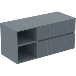 Ideal Standard Finesse - Шкафче за умивалник, 120x51x56 см, 2 чекмеджета, Ribbed Matt ashblue E3438UQ (E3438UQ)