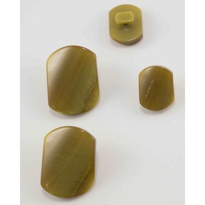 Gombík so spodným prišitím - khaki - rozmer 1,7 cm x 2,3 cm