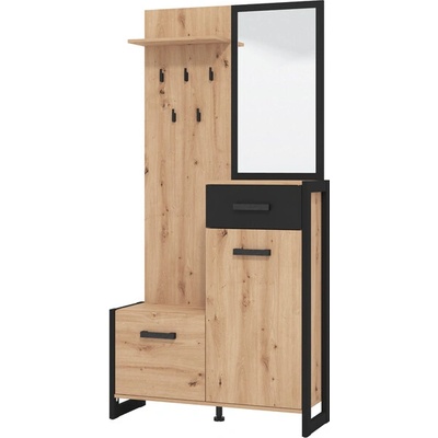 Sconto Predsieňová zostava JOSEFINA 2 dub artisan/čierna