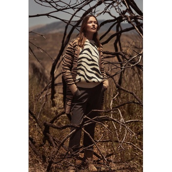 Moodo Бежова жилетка с дълги ръкави с животински десен Moodo Moodo | Bezhov | ЖЕНИ | XS