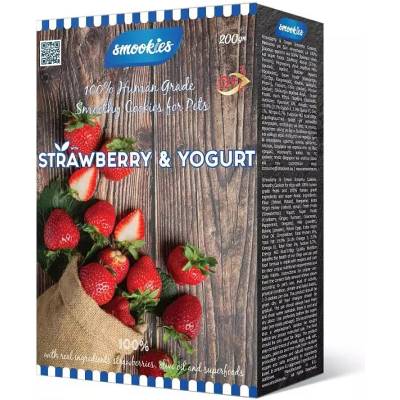 SMOOKIES Premium STRAWBERRY jahodové sušenky 100% human grade 200 g