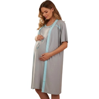 Сив комплект за бременност и кърмене със слонче