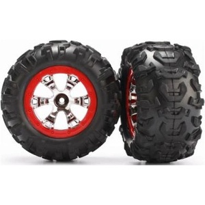 Traxxas колело 2.2", диск Geode хром-червен, гума Canyon AT (чифт)