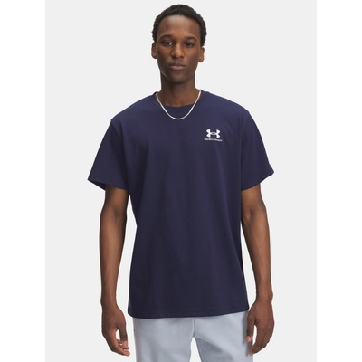 Under Armour tričko UA Logo EMB Heavyweight SS modré