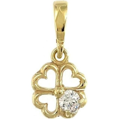 Infinitysilver Stříbrný pozlacený přívěsek čtyřlístek se zirkonem 446437G