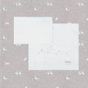 Bimbidreams Комплект чаршафи за бебешка кошара Bimbidreams - Bunny, 3 броя, 60 x 120 cm, Grey (8499000789336) - baby