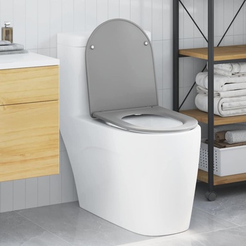 vidaXL Тоалетна седалка Сив 47 x 36 x 3, 4 см Дуропласт (42002367)