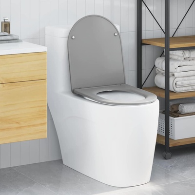 vidaXL Тоалетна седалка Сив 47 x 36 x 3, 4 см Дуропласт (42002367)