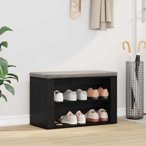 vidaXL Шкаф за обувки 75 x 35 x 45 см Инженерна дървесина Черен дъб (881017)