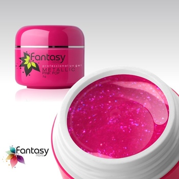 Fantasy nails Farebný UV gél Fantasy Metallic pink Pop 5 g