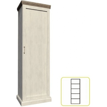 Гардероб с рафтове Royal S1D северен бор и див дъб