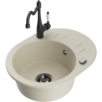 Mexen Kevin гранитна мивка с 1 отделение с отцедник и кухненска батерия (6517-69-670700-70)