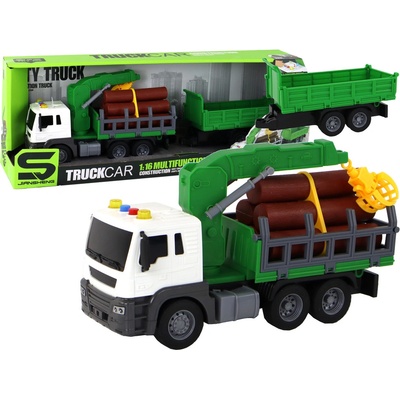 LEANToys Nákladní vozidlo se dřevem zelené