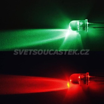 Optosupply LED 5mm červeno-zelená měnící barvu 5800 12000mcd 30° čirá