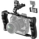 Neewer Universal Camera Cage with Top Handle, Accessories Monitor Mount, Arca Type Camera Gimbal Stabilizer Video Rig, Two Handles and 3/8 Compatible with SmallRig CA016T+MA006 (CA016T+MA006)
