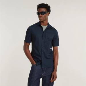 G-Star RAW Men's G4A Slim Short-Sleeve Oxford Shirt - Salute C742