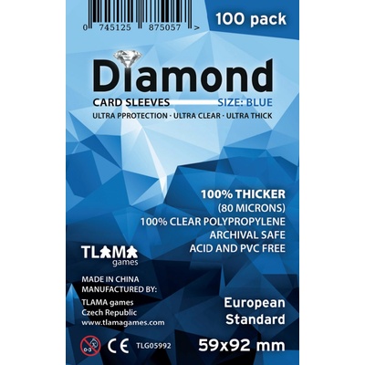 TLAMA games Obaly na karty Diamond Blue: European Standard 59x92 mm 100 ks – Zboží Živě