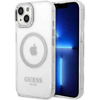 Image 1 of GUESS Кейс Guess GUHMP14MHTRMS за iPhone 14 Plus 6.7"", сребрист / сребрист, твърд, Metal Outline Magsafe (GUE002419-0)