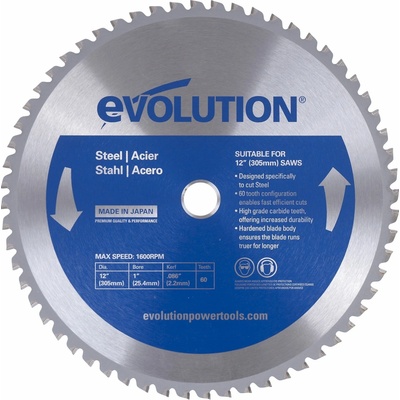 Řezný kotouč Evolution Steel 305 x 25,4 mm 60 zubů