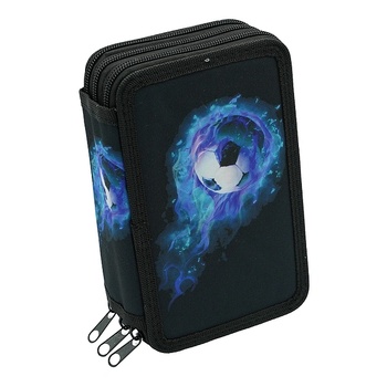 Несесер 3 ципа Лукс, черен с футболна топка