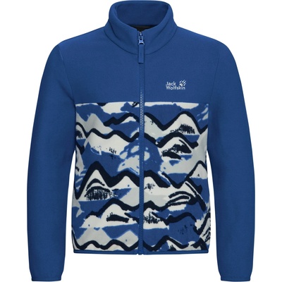 Jack Wolfskin Детско поларено яке Jack Wolfskin Kid's Paw Era 100 Print Fullzip Fleece jacket - Mountain Paw Blue Orchid - размер 128 (EU) (703-6909-0113)