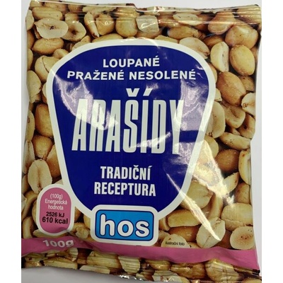 HOS Arašidy lúpané pražené nesolené 100 g