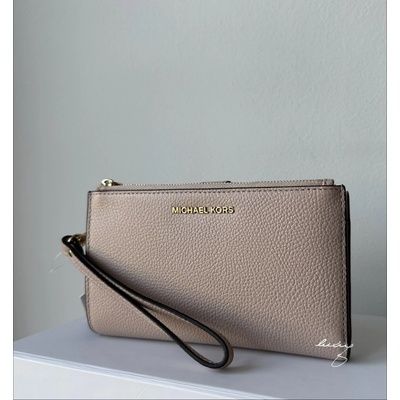 Michael Kors dámská peněženka Jet set large double zip růžová soft pink kožená