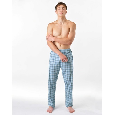 Gina pánské kalhoty dlouhé pyžamové pánské, šité, klasické s potiskem pyžama 2025 79197P pomnenková bílá