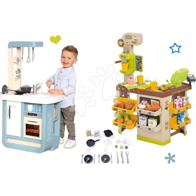 Smoby Bon Appetit Kitchen Grey set kuchynka so zvukom a kaviareň s Espresso kávovarom