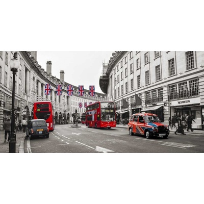 Autobusy a taxíky v Oxford Street, Londýn 1 deska 100x50