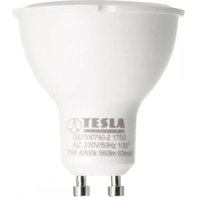 Tesla LED žiarovka GU10/ 7W/ 230V/ 560lm/ 4000K/ denní biela