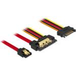 Delock SATA кабел Delock, 6 Gb/s, 7-пинов женски конектор + 15-пинов SATA мъжки конектор, 22-пинов SATA конектор