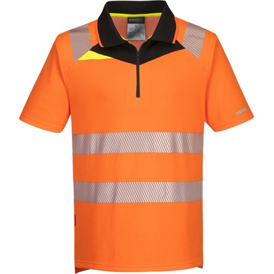 Portwest HI-VIS DX412 Reflexná strečová polokošeľa HV oranžová/čierna L