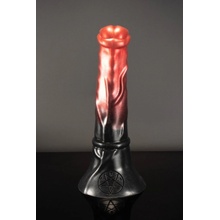 Twisted Beast Orobas Demon Blood Ombre Small, prémiové silikónové dildo 20 x 2,9–5,5 cm